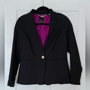 Ted Baker London Black Blazer Size 4 (10), Euc, Defined Waist, Detailed Back